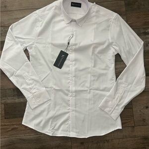 Men's White Tailored Athlete Dress Shirt